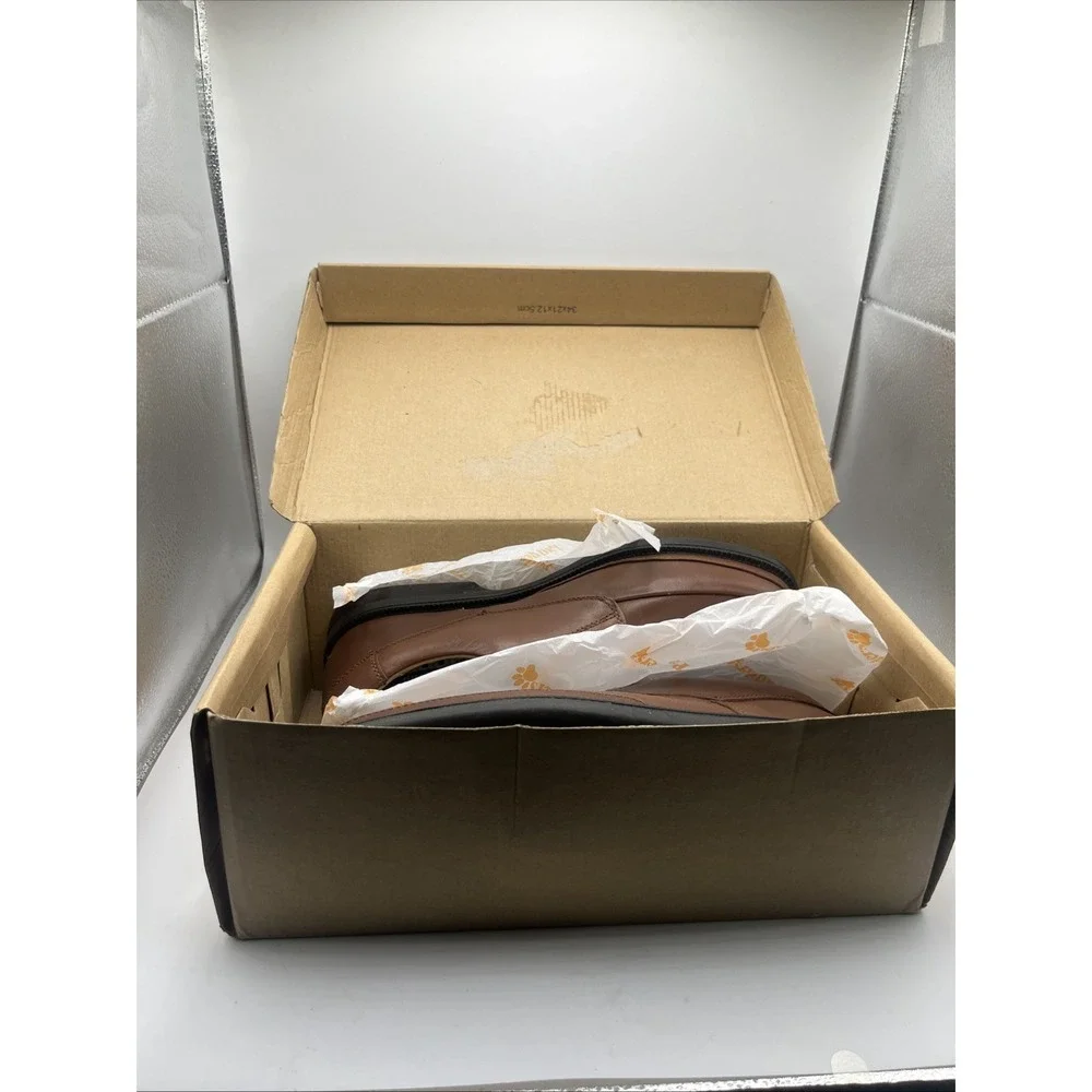 Padders Taxi Dress Loafers Mens 10.5 Leather Waterproof Brown Dual Fit Wide